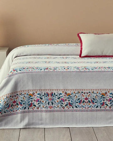 English Home Charming Lines- Zomerdeken - Tweepersoons - 100% Katoen - 200x220 cm - Kleurrijk