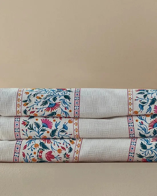English Home Charming Lines- Zomerdeken - Tweepersoons - 100% Katoen - 200x220 cm - Kleurrijk