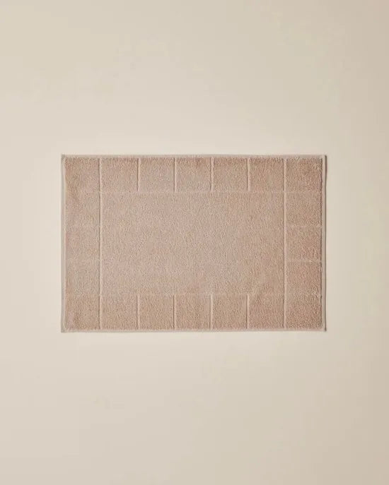 English Home Chequer 100% Katoen Voetmat/ Badmat 50x70 cm – Beigekleurig – Hoogwaardig Absorberend & Wasbaar