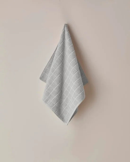 English Home Chequer Handdoek - 2 stuks - 50x80 cm – 100% Katoen – Zachte en Absorberende Handdoek – Grijs