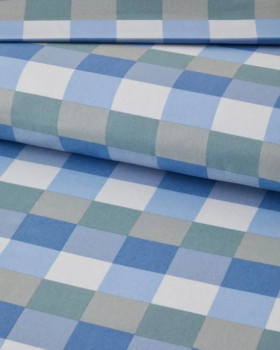 English Home Cuby Dekbedovertrekset 200x220 cm – 2-persoons – Inclusief 2 Kussenslopen – Kreukherstellend – Blauw