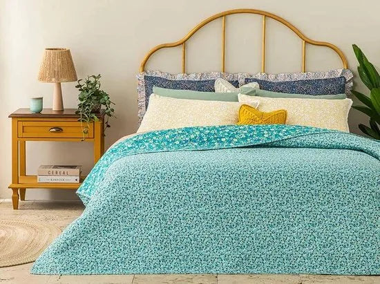 English Home dekbed zonder overtrek - Bedrukt dekbed - Wasbaar - 200x220 cm - Blauw