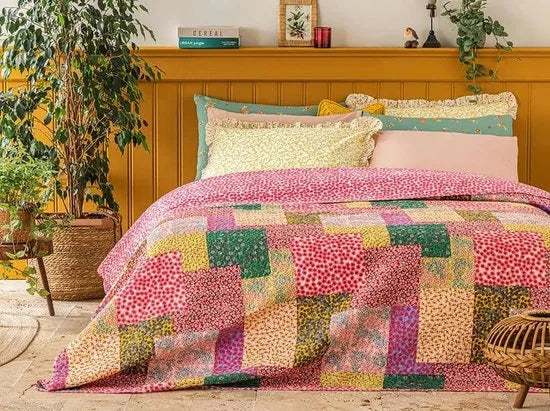 English Home dekbed zonder overtrek - Bedrukt dekbed - Wasbaar - 200x220 cm - Roze