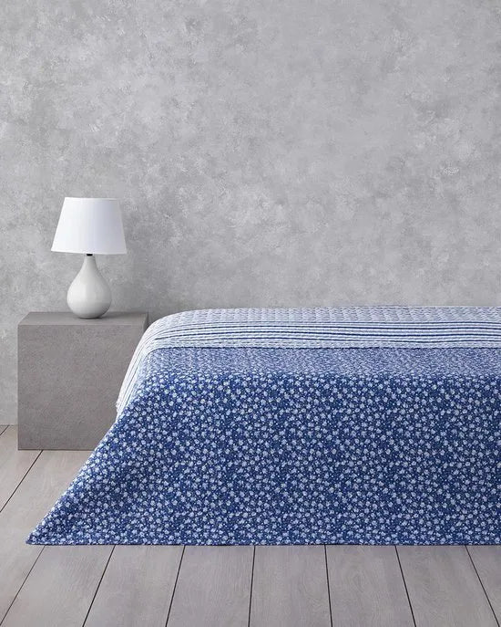 English Home dekbed zonder overtrek - Bedrukt dekbed - Wasbaar - 200x220 cm - Blauw