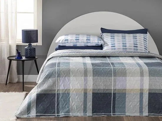 English Home dekbed zonder overtrek - Bedrukt dekbed - Wasbaar - 200x220 cm - Roze – Blauw Blauw (3013)