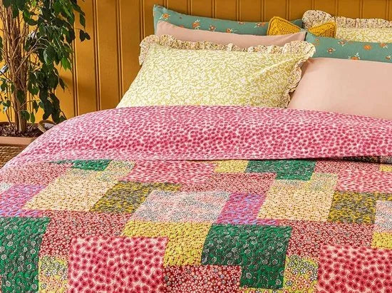 English Home dekbed zonder overtrek - Bedrukt dekbed - Wasbaar - 200x220 cm - Roze