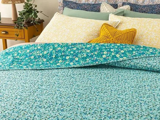 English Home dekbed zonder overtrek - Bedrukt dekbed - Wasbaar - 200x220 cm - Blauw