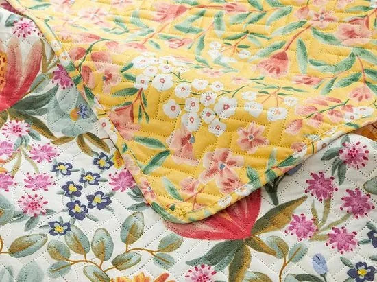 English Home dekbed zonder overtrek - Bedrukt dekbed - Wasbaar - 200x220 cm - Geel