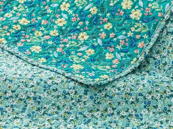 English Home dekbed zonder overtrek - Bedrukt dekbed - Wasbaar - 200x220 cm - Blauw