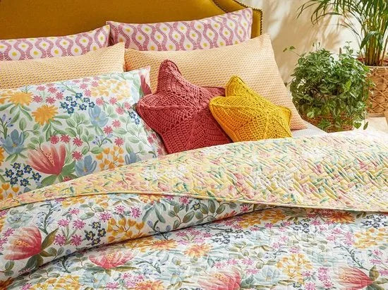 English Home dekbed zonder overtrek - Bedrukt dekbed - Wasbaar - 200x220 cm - Blauw