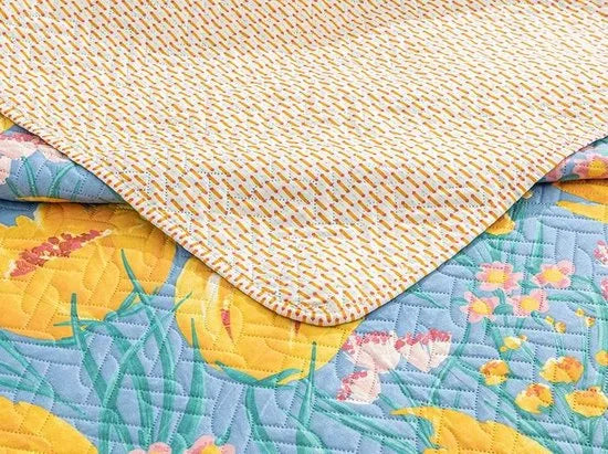 English Home dekbed zonder overtrek - Bedrukt dekbed - Wasbaar - 200x220 cm - Roze – Blauw Blauw (2993)