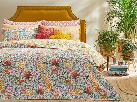 English Home dekbed zonder overtrek - Bedrukt dekbed - Wasbaar - 200x220 cm - Blauw