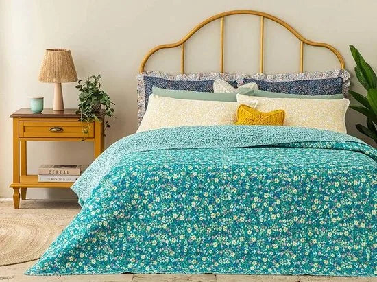 English Home dekbed zonder overtrek - Bedrukt dekbed - Wasbaar - 200x220 cm - Blauw