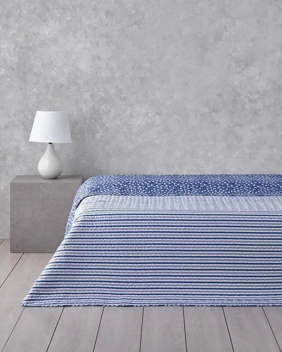English Home dekbed zonder overtrek - Bedrukt dekbed - Wasbaar - 200x220 cm - Blauw