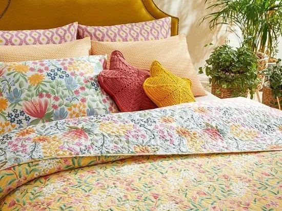 English Home dekbed zonder overtrek - Bedrukt dekbed - Wasbaar - 200x220 cm - Blauw