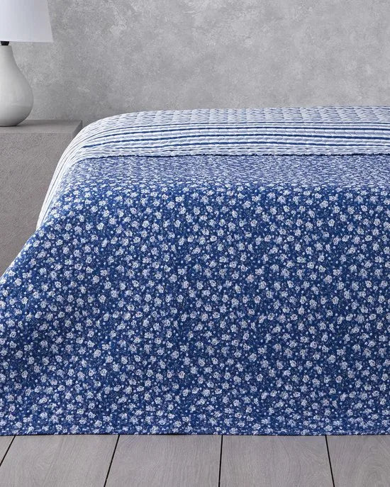 English Home dekbed zonder overtrek - Bedrukt dekbed - Wasbaar - 200x220 cm - Blauw