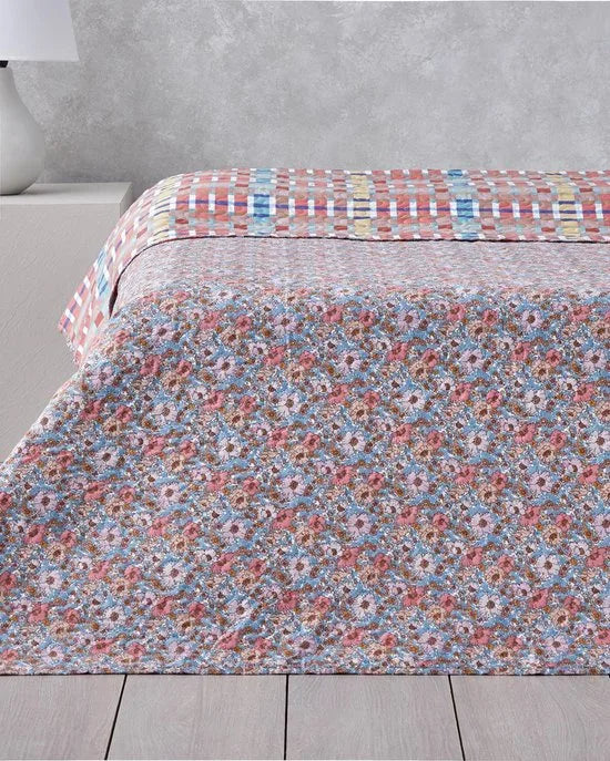 English Home dekbed zonder overtrek - Bedrukt dekbed - Wasbaar - 200x220 cm - Roze