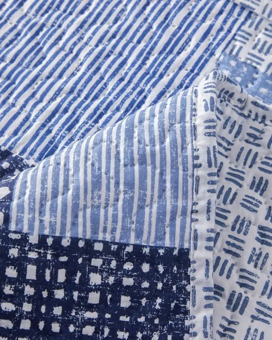 English Home - Dekbed zonder overtrek - Harlem - Eenpersoons -Multi Cover Purpose -Double sided - Bedrukt dekbed - Bedsprei – Zomerdeken - Wasbaar - 160x220 cm - Blauw