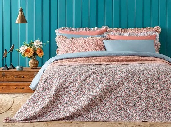 English Home dekbed zonder overtrek - King Size - Bedrukt dekbed - Wasbaar - 240x220 cm - Roze