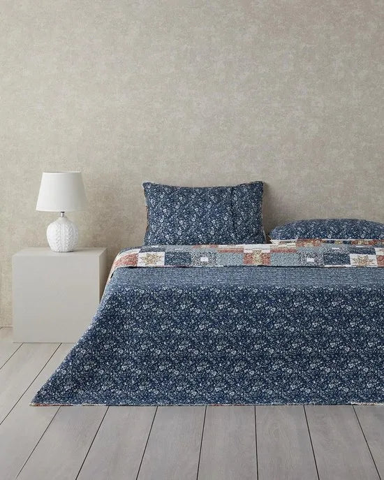 English Home dekbed zonder overtrek - Retro Tribute - Incl. 1 Kussensloop - Bedsprei -Multi Cover Purpose -Double sided - Bedrukt dekbed - Bedsprei - Zomerdeken - Wasbaar - 160x220 cm - Kleurrijk