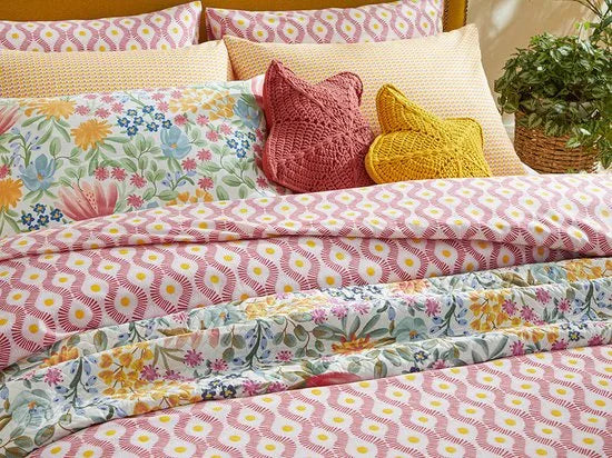 English Home dekbedovertrek - 200x220 cm - Roze
