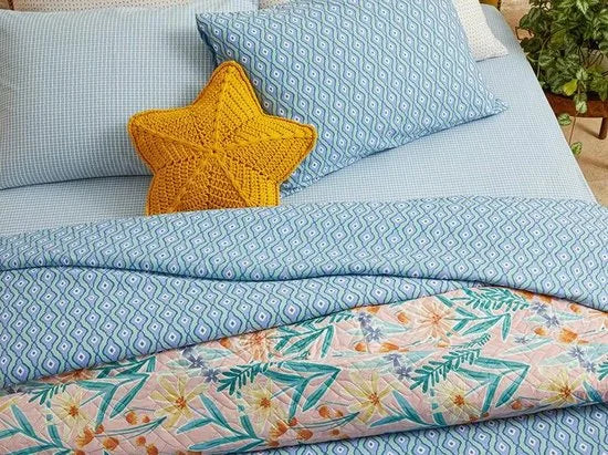 English Home Dekbedovertrek - Quarto - Mix & Match - Easy Iron - 200x220 cm - Blauw