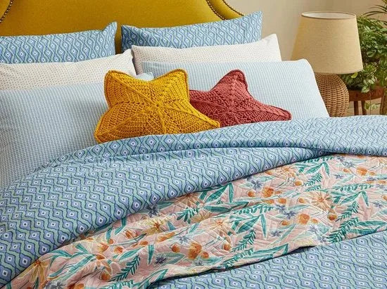 English Home Dekbedovertrek - Quarto - Mix & Match - Easy Iron - 200x220 cm - Blauw
