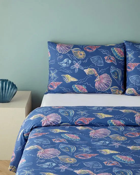 English Home - Dekbedovertrekset - 100% katoen - 200 x 220 cm - Donkerblauw kleur