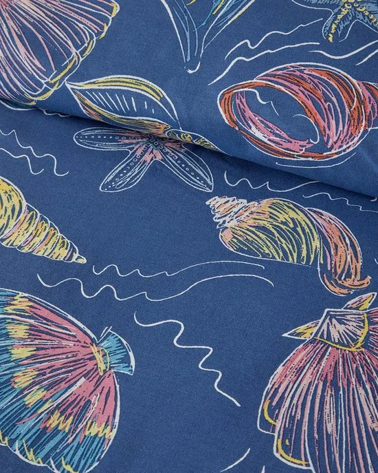 English Home - Dekbedovertrekset - 100% katoen - 200 x 220 cm - Donkerblauw kleur