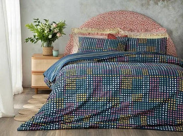 English Home dekbedovertrekset % 100 Katoen - 200x220 cm - Donker Blauw