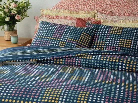 English Home dekbedovertrekset % 100 Katoen - 200x220 cm - Donker Blauw