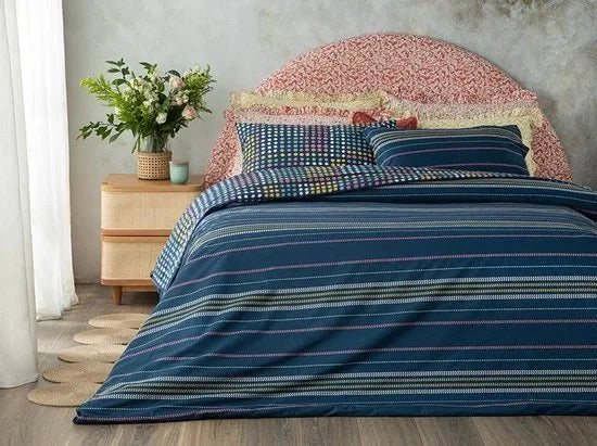 English Home dekbedovertrekset % 100 Katoen - 200x220 cm - Donker Blauw