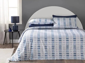 English Home dekbedovertrekset - 200x220 cm - Blauw