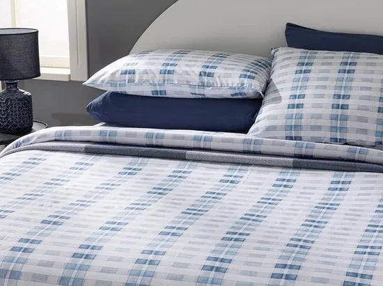 English Home dekbedovertrekset - 200x220 cm - Blauw