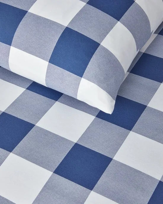 English Home - Dekbedovertrekset - Gingham - incl. Hoeslaken 160x200 - 2 kussenslopen - 200 x 220 cm - Marineblauw