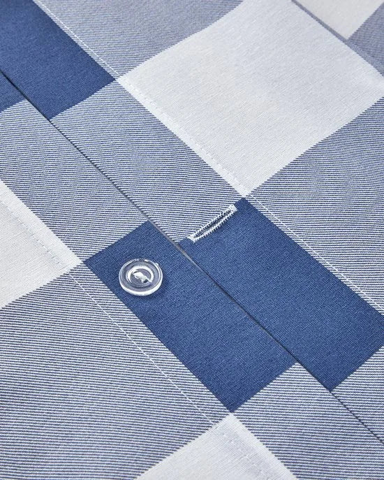 English Home - Dekbedovertrekset - Gingham - incl. Hoeslaken 160x200 - 2 kussenslopen - 200 x 220 cm - Marineblauw