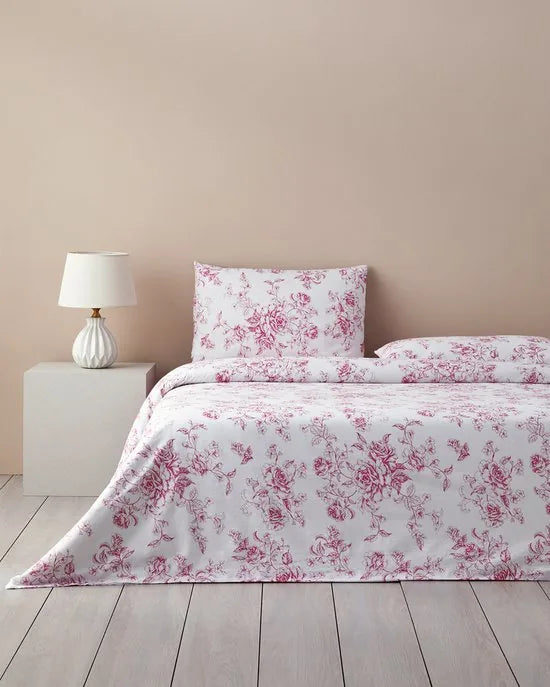 English Home - Dekbedovertrekset - Katoen - 2 kussenslopen - 200 x 220 cm - Roze