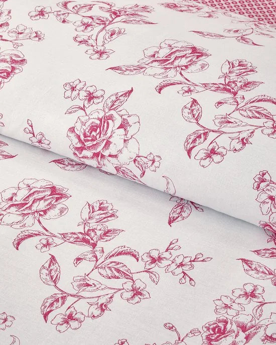 English Home - Dekbedovertrekset - Katoen - 2 kussenslopen - 200 x 220 cm - Roze