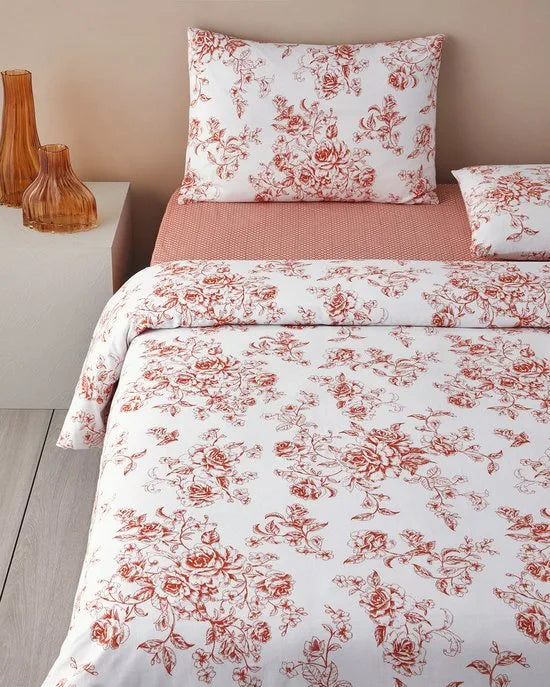 English Home - Dekbedovertrekset - Katoen - 2 kussenslopen - 240 x 220 cm - Oranje