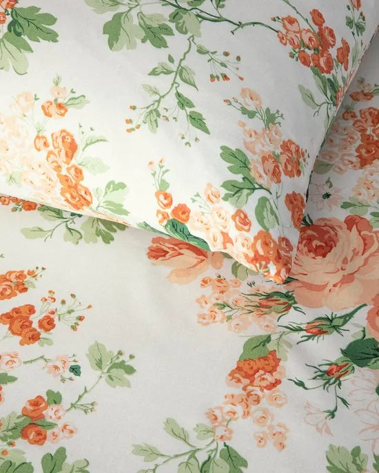 English Home - Dekbedovertrekset - Katoen - 2 kussenslopen - 200 x 220 cm - Beige – Oranje 240 x 220cm 240 x 220 cm Oranje (7806)