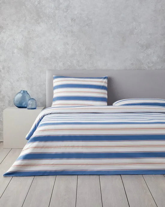 English Home - Dekbedovertrekset - Makkelijk Strijkbaar - Eenpersoons - 1 kussensloop - 160 x 220 cm - Blauw