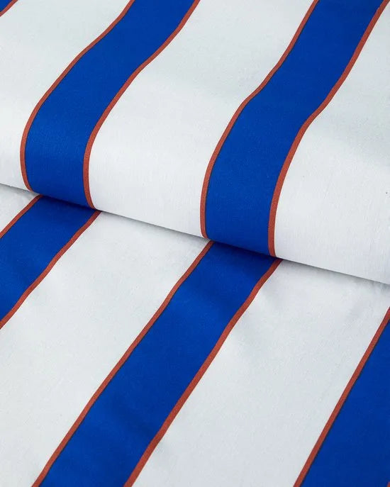 English Home Dekbedovertrekset - Marine Stripe - 100% katoen - King Size - 2 Kussenslopen - 240 x 220 cm - Marineblauw / Rood