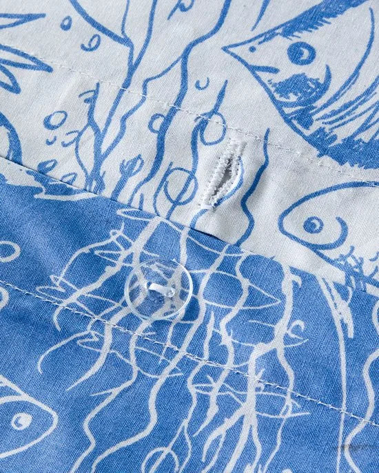 English Home Dekbedovertrekset - Underwater Wonders -100% Katoen - King Size - 2 kussenslopen - 240 x 220 cm - Blauw