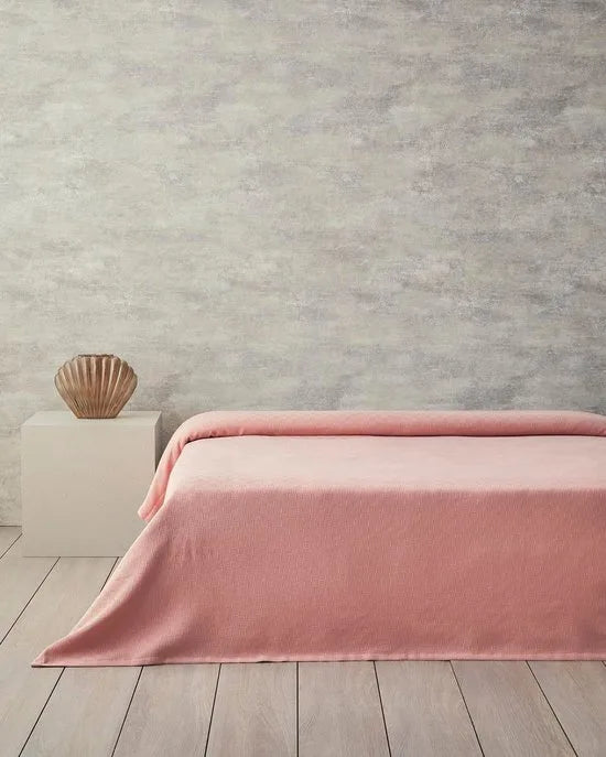 English Home - Deken - Bedsprei - Zomerdeken - 100% Katoen - Een Persoons - 150x220 cm – Roze