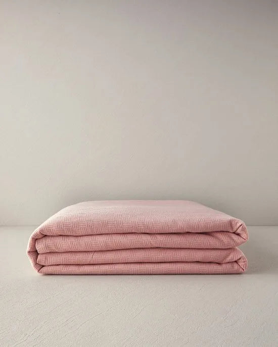 English Home - Deken - Bedsprei - Zomerdeken - 100% Katoen - Een Persoons - 150x220 cm – Roze