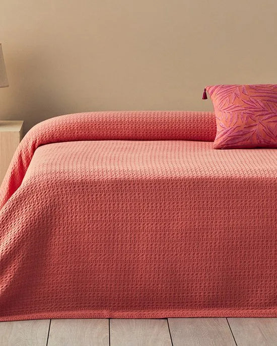 English Home - Deken - Zomerdeken - Tweepersoons - 100% Katoen - 200 x 220 cm - Perzik