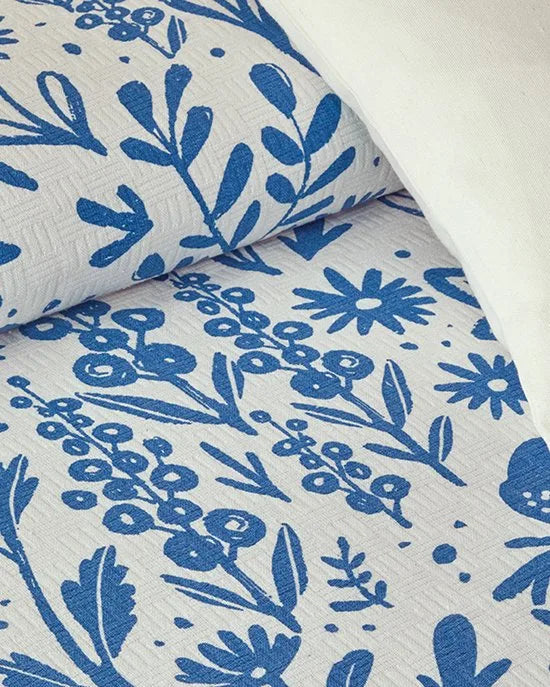 English Home - Deken - Zomerdeken - Tweepersoons - 100% Katoen - 200x220 cm - Blauw