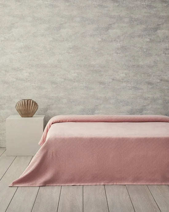 English Home - Deken - Zomerdeken - Tweepersoons - 100% Katoen - 200x220 cm - Roze