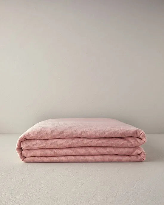 English Home - Deken - Zomerdeken - Tweepersoons - 100% Katoen - 200x220 cm - Roze