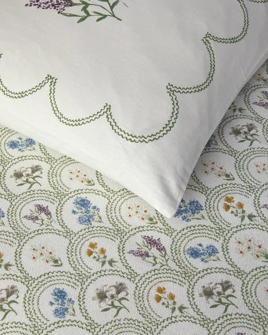 English Home - Deken - Zomerdekenset - Luxe uitvoering- Incl. Laken 240x260 -Tweepersoons - 100% Katoen - 200x220 cm - Groen Beige